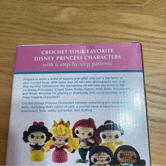 Disney Princess Crochet Book Kit NEW Craft Yarn Bell Beauty and the Beast - Picture 4 of 4